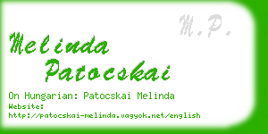 melinda patocskai business card